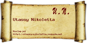 Utassy Nikoletta névjegykártya